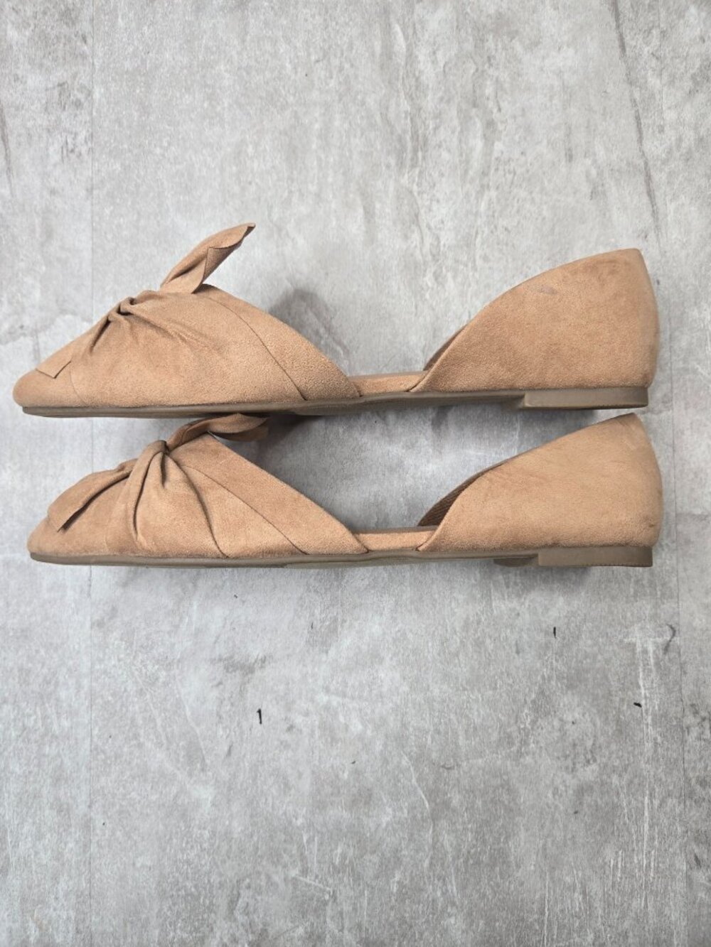 Torrid Knot Ballet Flat 11 Wide Fit Beige Pointed D'orsay Shoe Preppy Minimalist - Picture 6 of 11